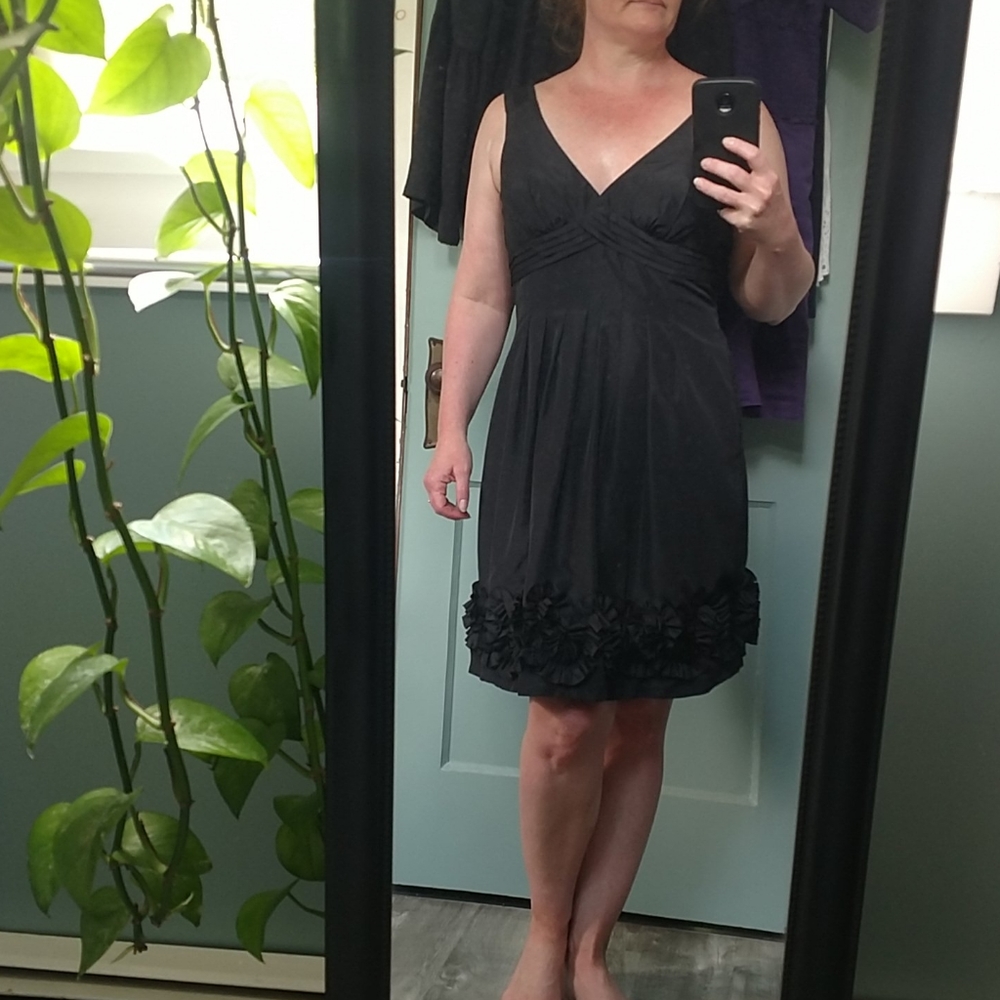 Sexy black taffeta dress size 4 - Picture 1 of 10